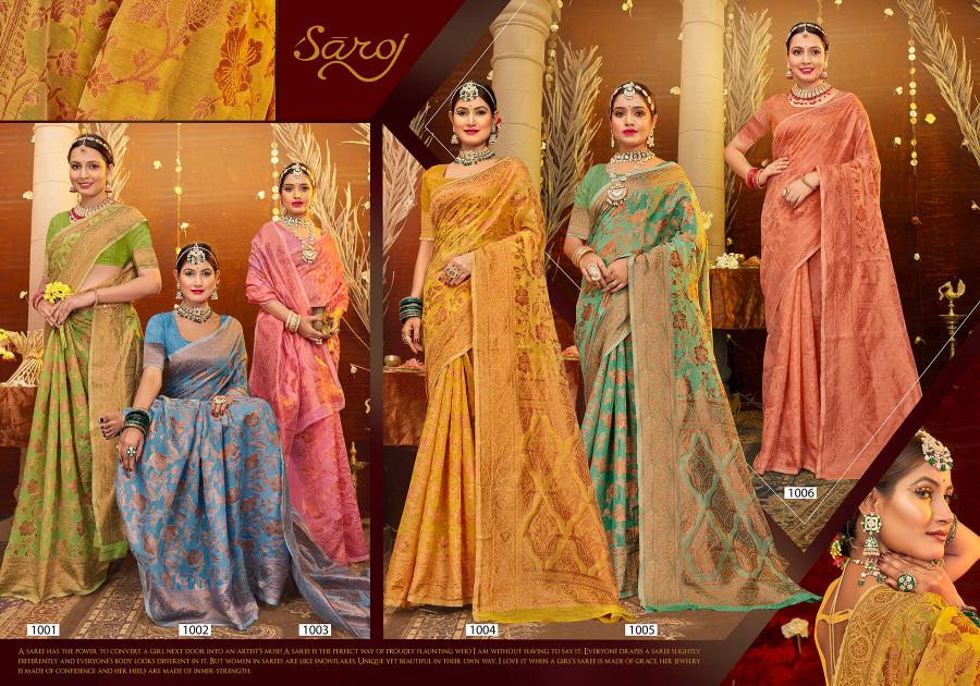 Saroj Atlantic cotton Vol.1Soft cotton rich pallu Saree Wholesale catalog    