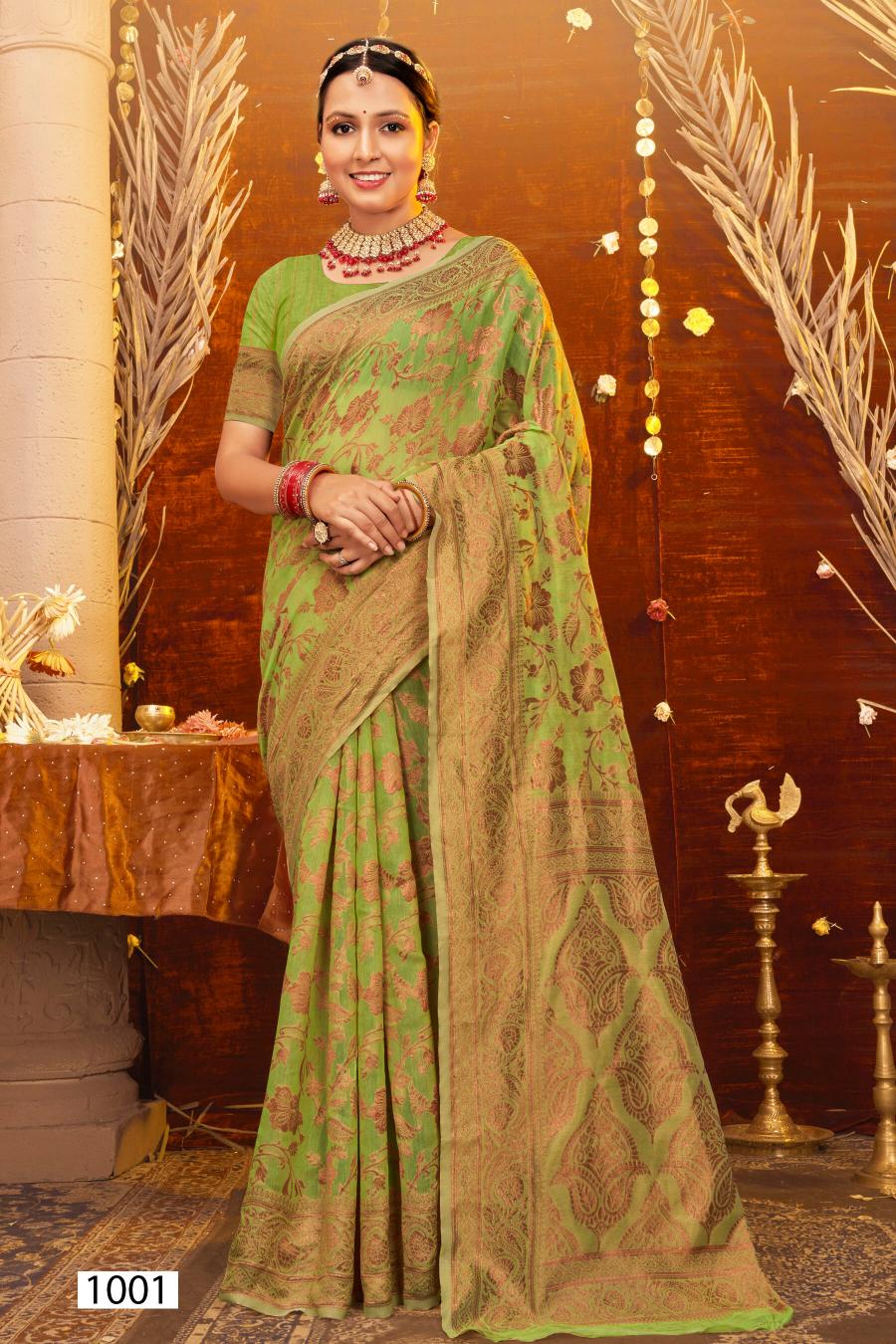 Saroj Atlantic cotton Vol.1Soft cotton rich pallu Saree Wholesale catalog    