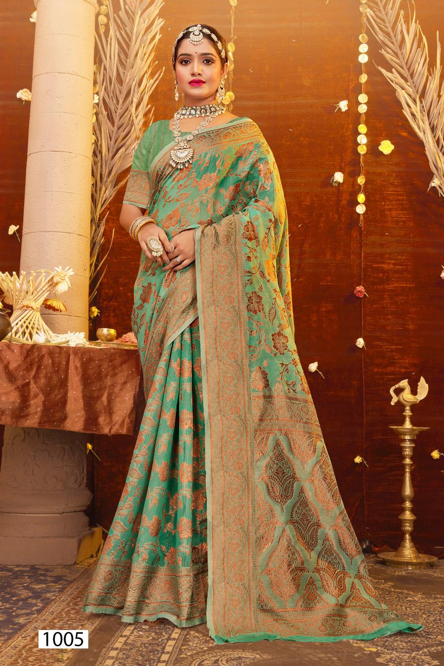 Saroj Atlantic cotton Vol.1Soft cotton rich pallu Saree Wholesale catalog    