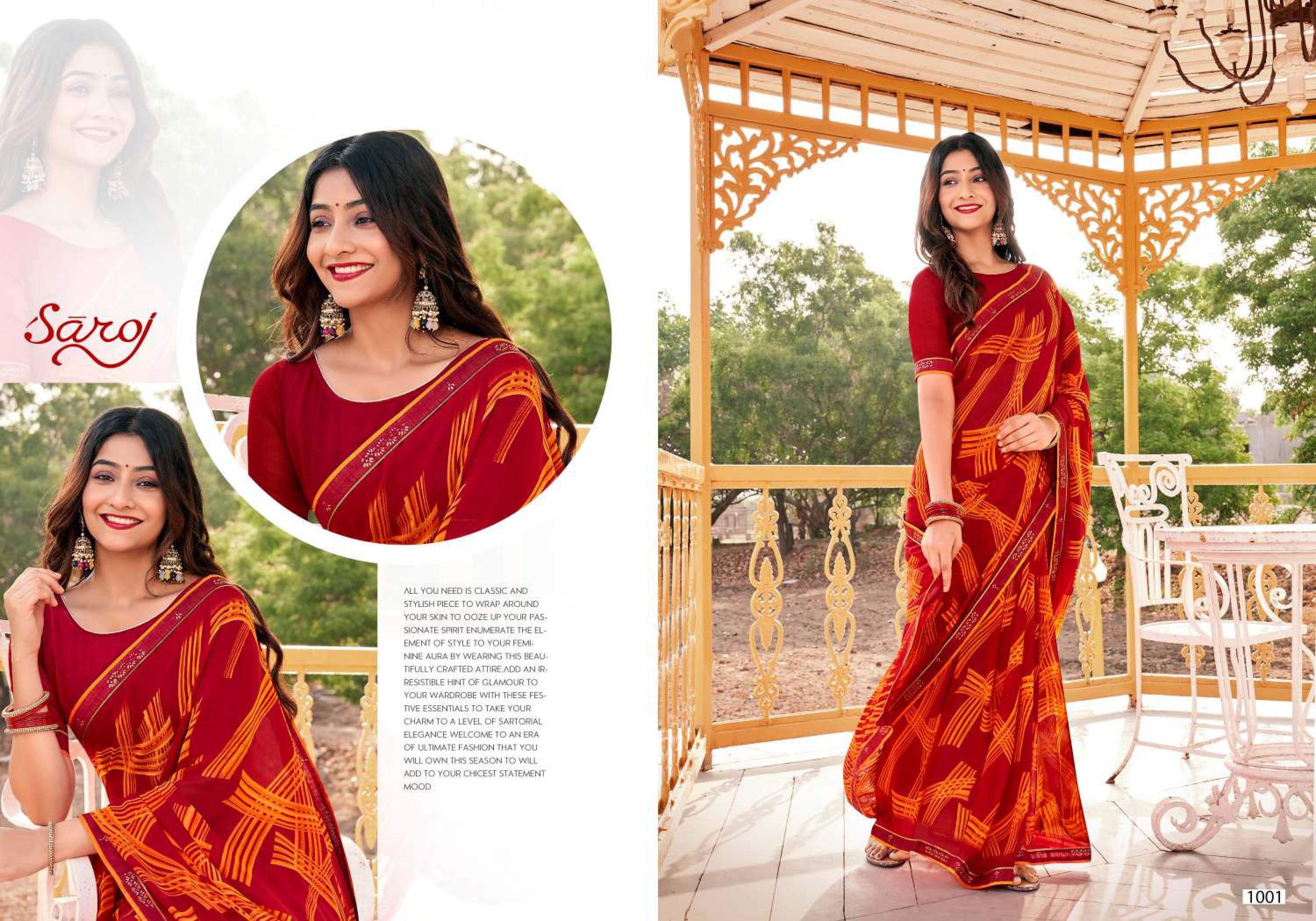 Saroj Carnival Heavy Weightless with Digital Print Lace Wholesale catalog    