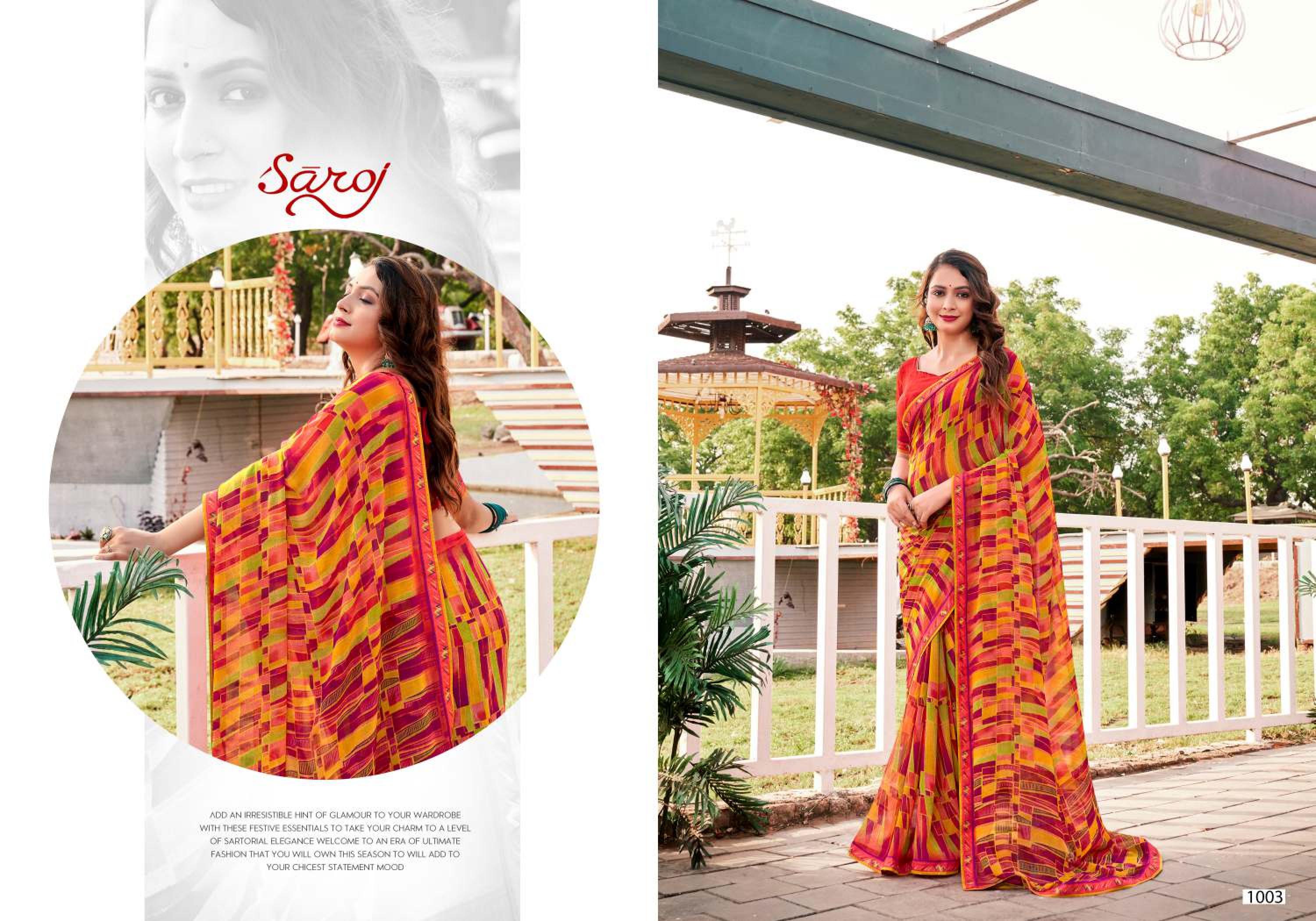 Saroj Carnival Heavy Weightless with Digital Print Lace Wholesale catalog    