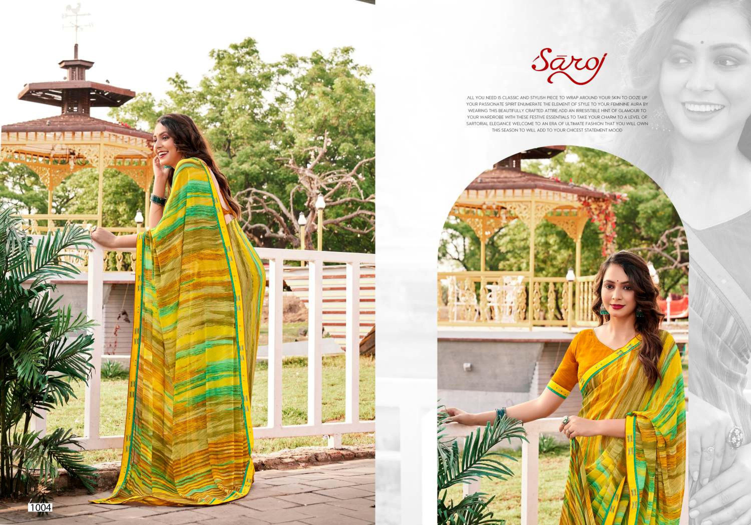 Saroj Carnival Heavy Weightless with Digital Print Lace Wholesale catalog    