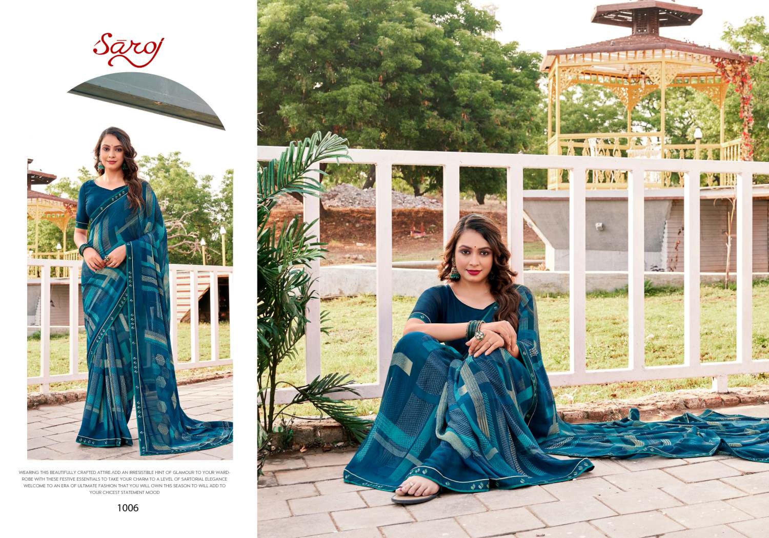 Saroj Carnival Heavy Weightless with Digital Print Lace Wholesale catalog    