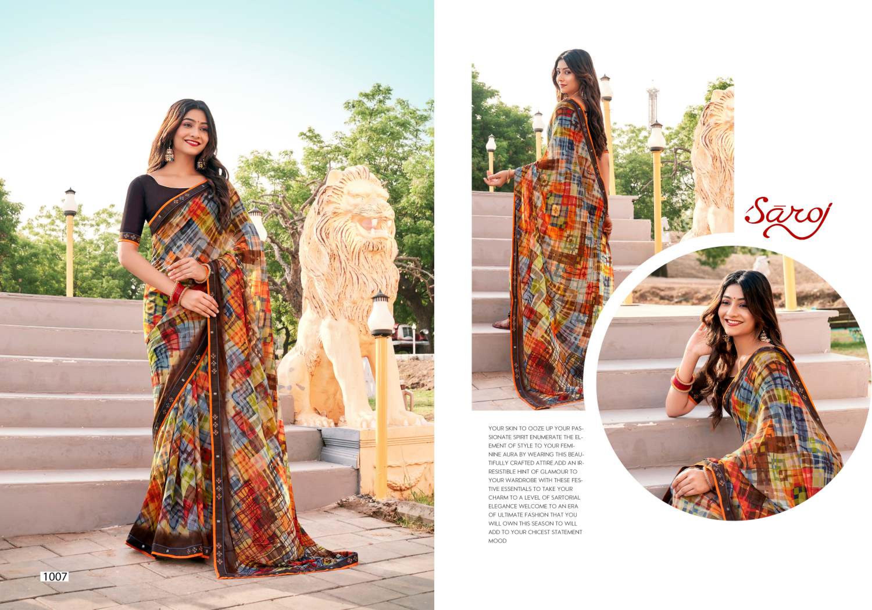 Saroj Carnival Heavy Weightless with Digital Print Lace Wholesale catalog    