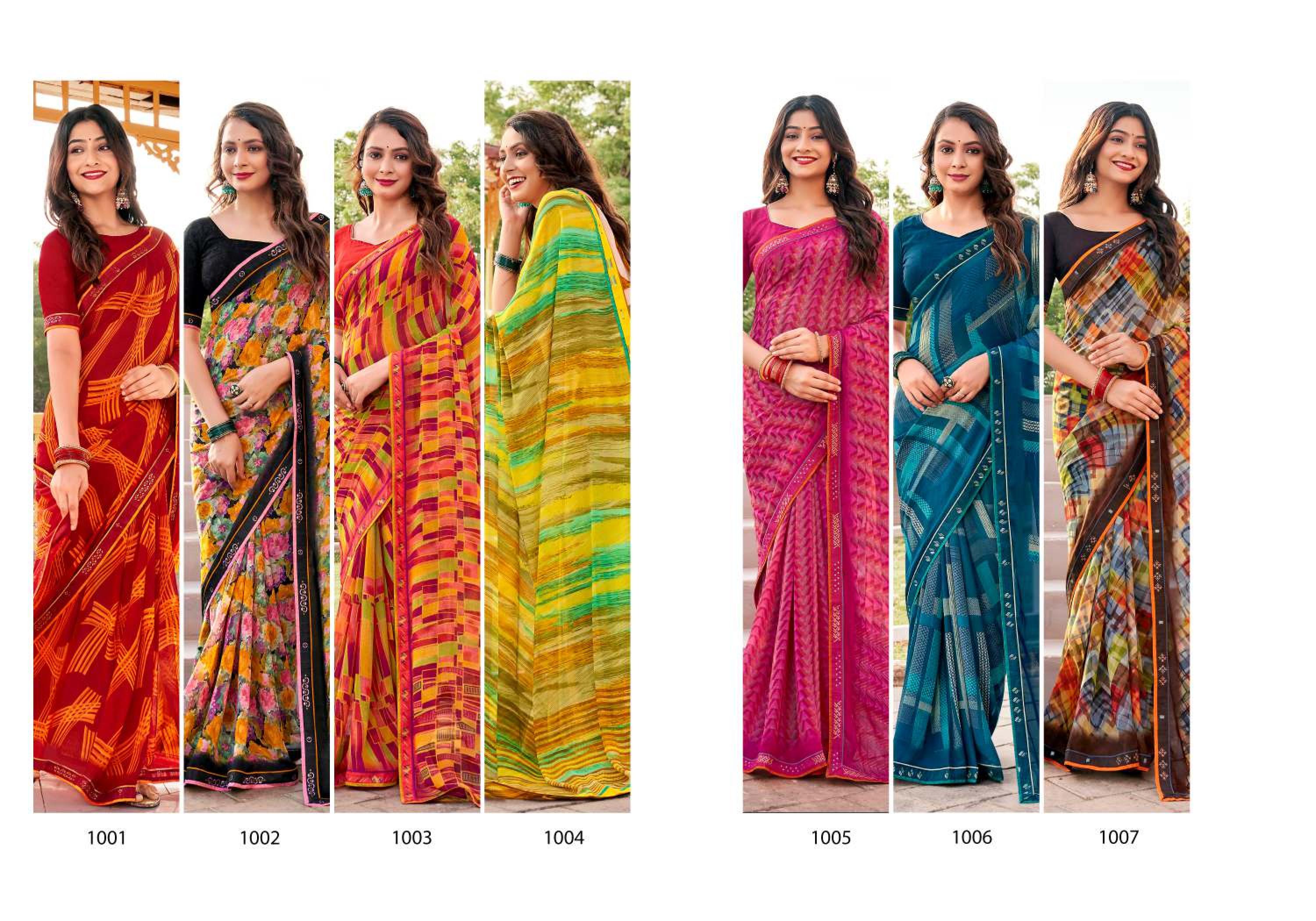 Saroj Carnival Heavy Weightless with Digital Print Lace Wholesale catalog    