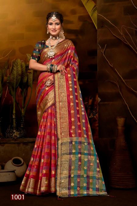 Saroj Kritika Swarovski vol.2 Organza silk saree with swarovski Saree Wholesale catalog    