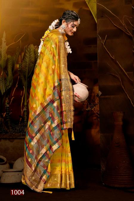 Saroj Kritika Swarovski vol.2 Organza silk saree with swarovski Saree Wholesale catalog    