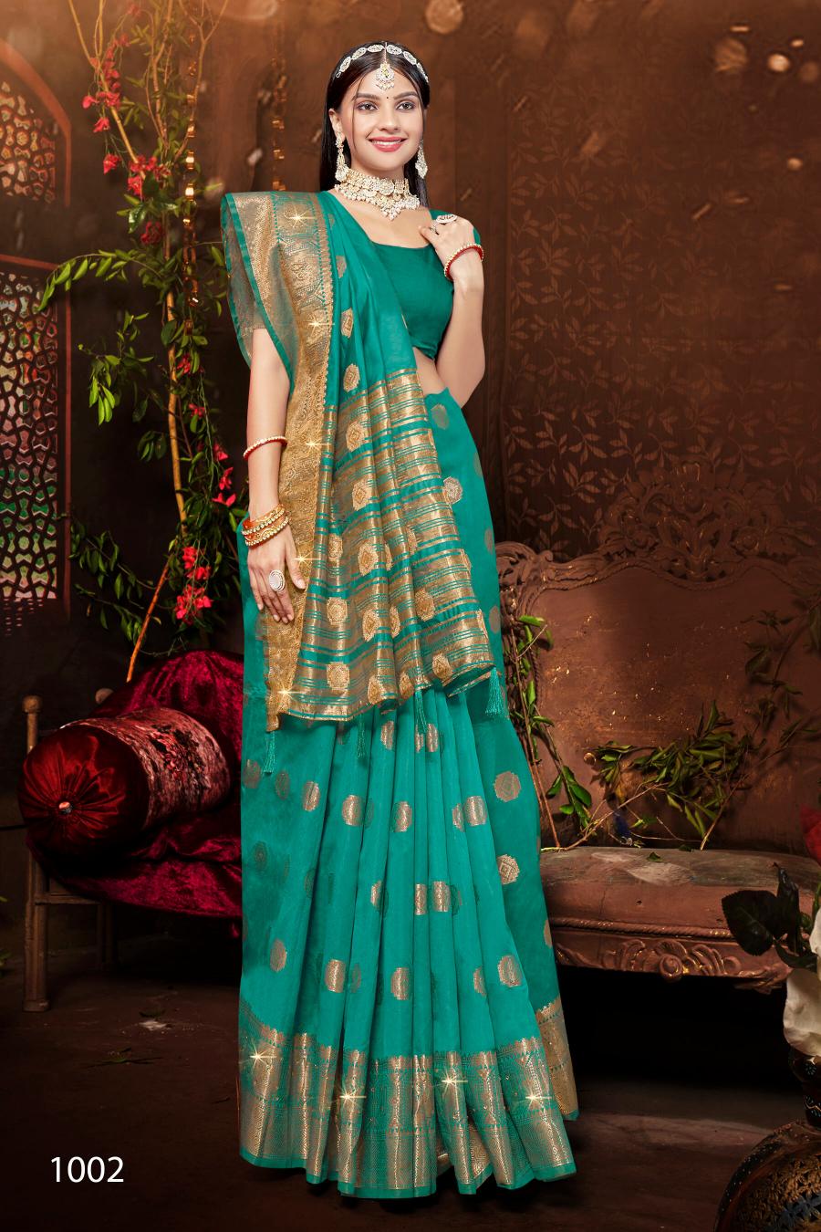 Saroj Parasmani Swarovski vol.1 Soft Silk with heavy swarovski Wholesale catalog    