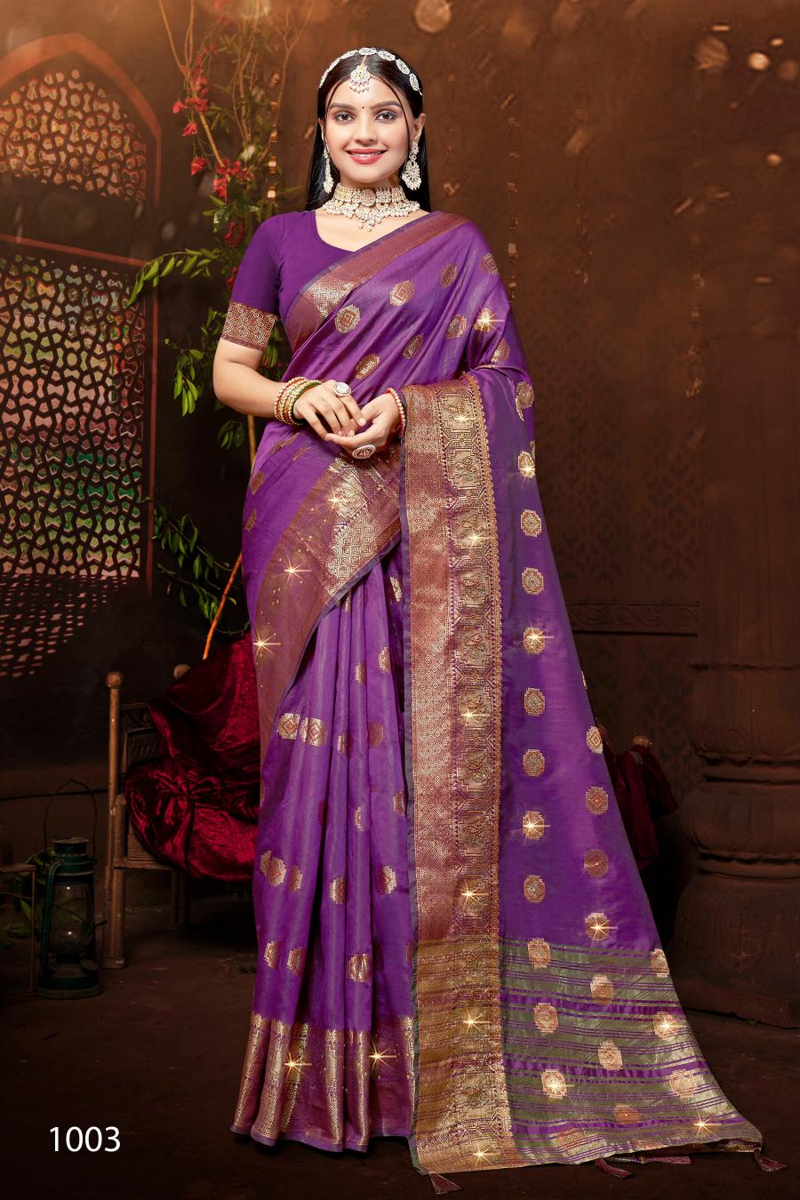 Saroj Parasmani Swarovski vol.1 Soft Silk with heavy swarovski Wholesale catalog    