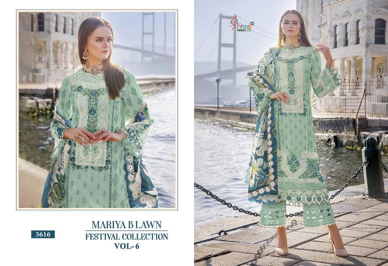 Shree Mariya B Lawn Festival Collection Vol 6 Chiffon Dupatta Salwar Suit Wholesale catalog