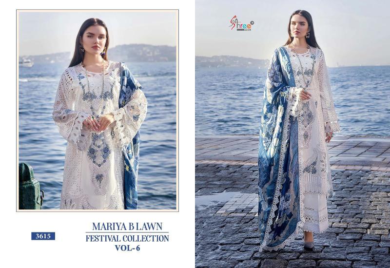 Shree Mariya B Lawn Festival Collection Vol 6 Chiffon Dupatta Salwar Suit Wholesale catalog