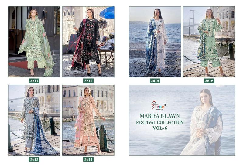 Shree Mariya B Lawn Festival Collection Vol 6 Cotton Dupatta Salwar Suit Wholesale catalog