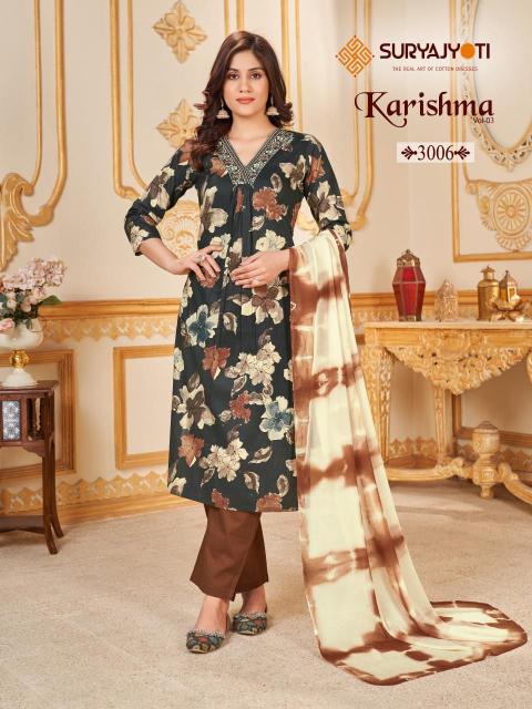 Suryajyoti Karishma Vol-3 – Kurti Pant With Dupatta - Wholesale Catalog