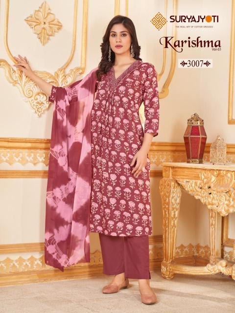Suryajyoti Karishma Vol-3 – Kurti Pant With Dupatta - Wholesale Catalog