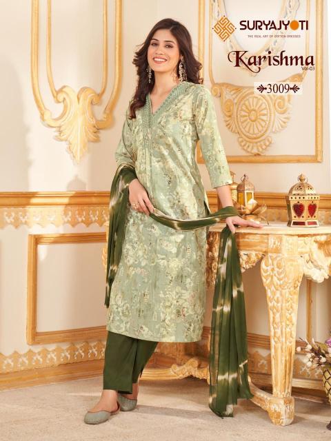 Suryajyoti Karishma Vol-3 – Kurti Pant With Dupatta - Wholesale Catalog