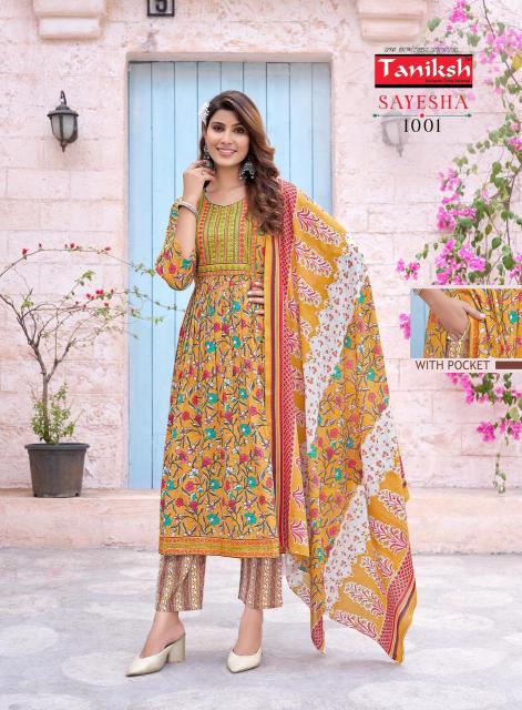 Taniksh Sayesha Vol-1 – Nyra Cut Kurti Pant With Dupatta Wholesale Catalog