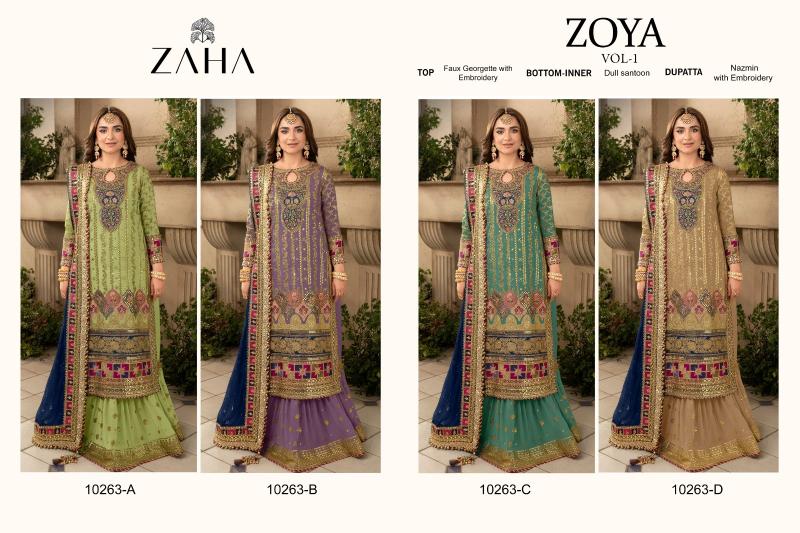 Zaha Zoya Vol 1 Georgette Salwar Kameez Wholesale catalog