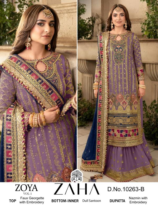Zaha Zoya Vol 1 Georgette Salwar Kameez Wholesale catalog