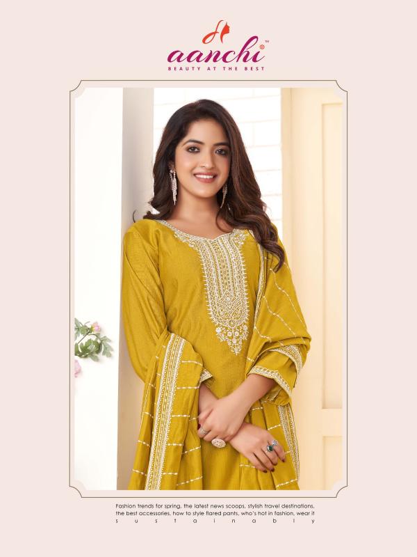 Aanchi Kurtis BHAVNA fancy Fabric Top & Bottom wholesale catalog