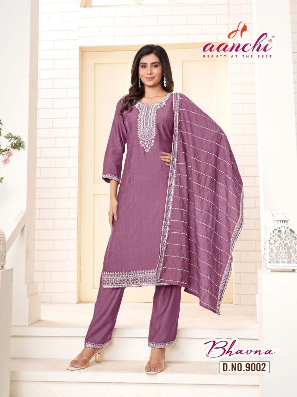 Aanchi Kurtis BHAVNA fancy Fabric Top & Bottom wholesale catalog