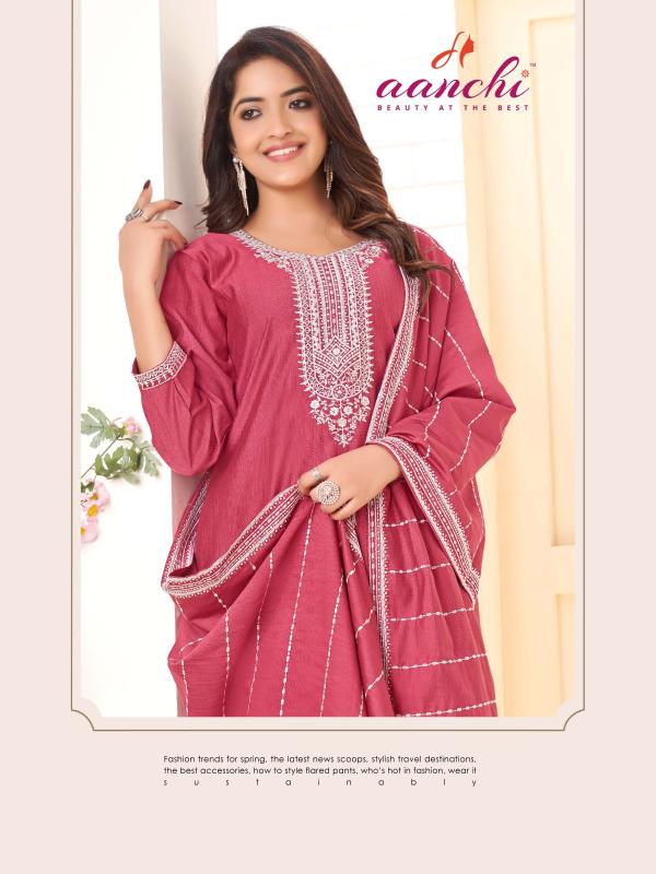 Aanchi Kurtis BHAVNA fancy Fabric Top & Bottom wholesale catalog