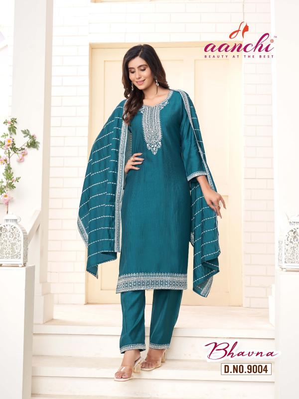 Aanchi Kurtis BHAVNA fancy Fabric Top & Bottom wholesale catalog