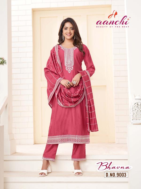 Aanchi Kurtis BHAVNA fancy Fabric Top & Bottom wholesale catalog