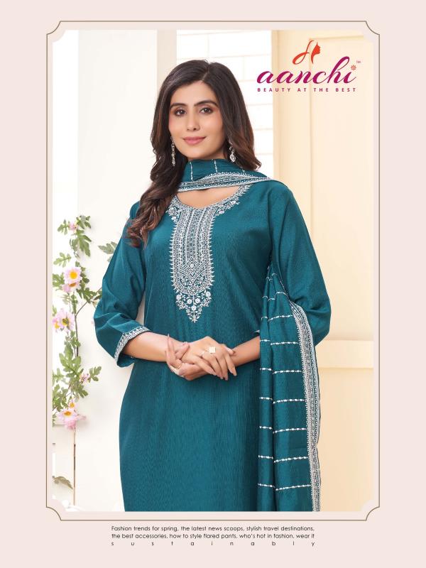Aanchi Kurtis BHAVNA fancy Fabric Top & Bottom wholesale catalog