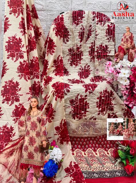 Aasha 1061 A And B Chiffon Dupatta Pakistani Suit wholesale catalog