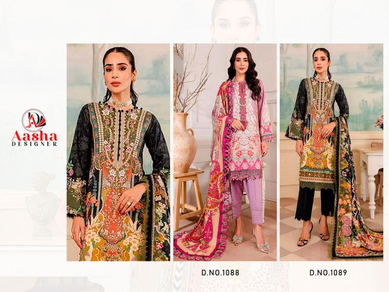 Aasha 1088 And 1089 Chiffon Dupatta Salwar Kameez Wholesale catalog