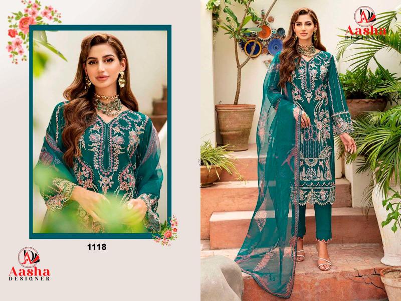 Aasha 1118 Rayon Embroidered Salwar Kameez Wholesale catalog