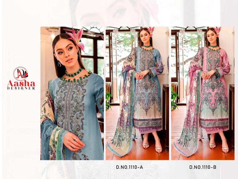 Aasha Queen Court Vol 7 Chiffon Dupatta Pakistani Suit Wholesale catalog