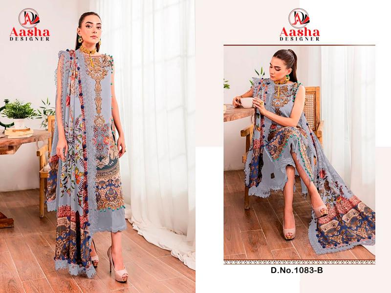 Aasha Queen Court Vol6 Chiffon Dupatta salwar kameez fabric wholesale Catalog