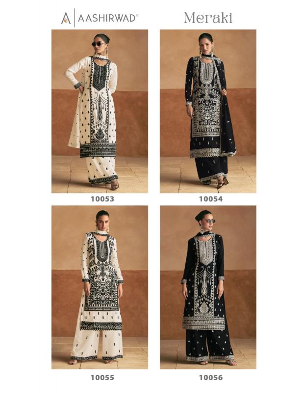 Aashirwad Meraki Chinnon Silk Premium Suits wholesale catalog