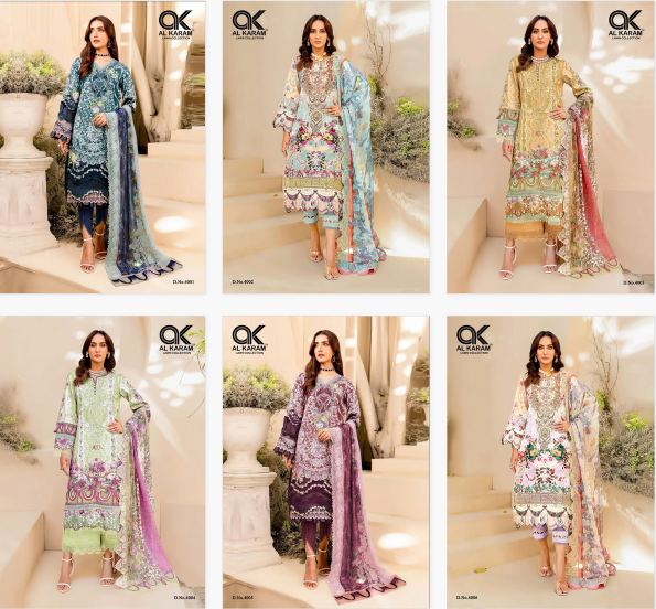 Al Karam Firdous Vol 4 Cotton Printed Dress Material Wholesale catalog