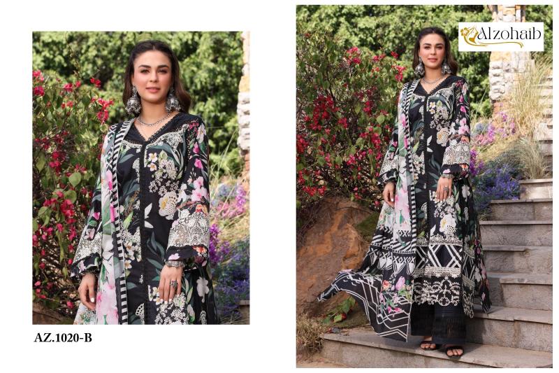 Alzohaib Elaf Chikankari Vol 2 Chiffon Dupatta Pakistani suit wholesale catalog