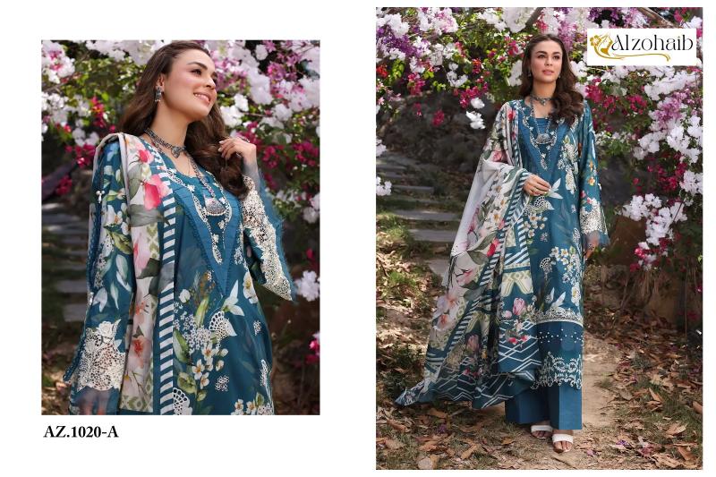 Alzohaib Elaf Chikankari Vol 2 Chiffon Dupatta Pakistani suit wholesale catalog