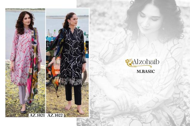 Alzohaib M Basic Chiffon Dupatta Salwar Suits Wholesale catalog