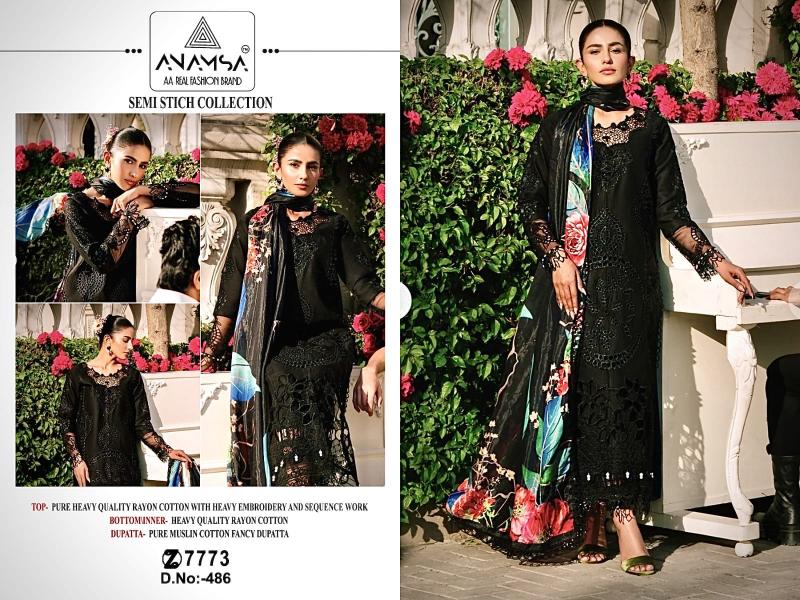 Anamsa 486 Rayon Pakistani Salwar Kameez wholesale catalog