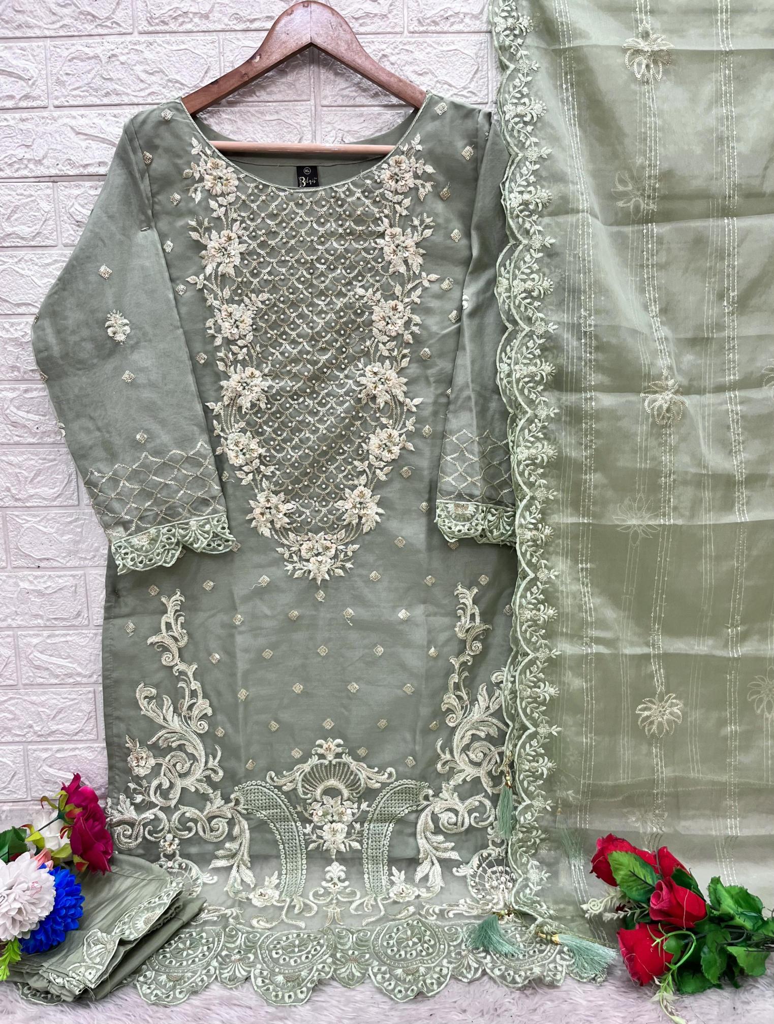 Bilqis B 73 A To D Organza Pakistani Ready Made wholesale catalog
