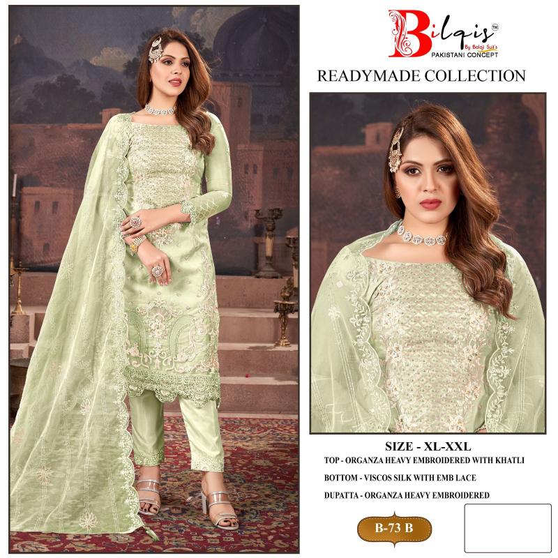 Bilqis B 73 A To D Organza Pakistani Ready Made wholesale catalog