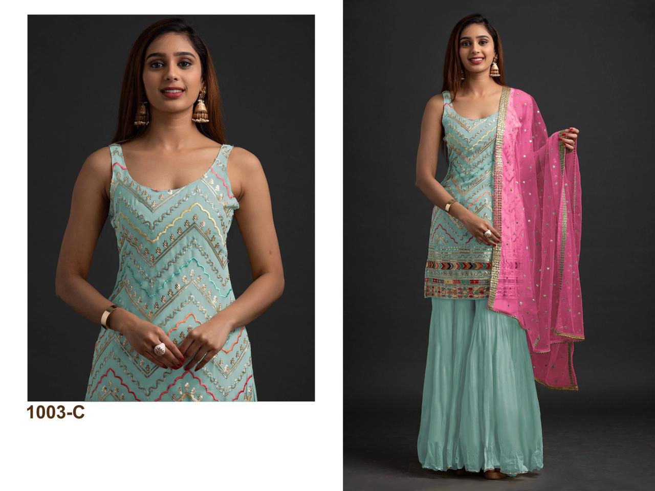 Ct 1003 Georgette Embroidered Salwar Kameez Wholesale catalog
