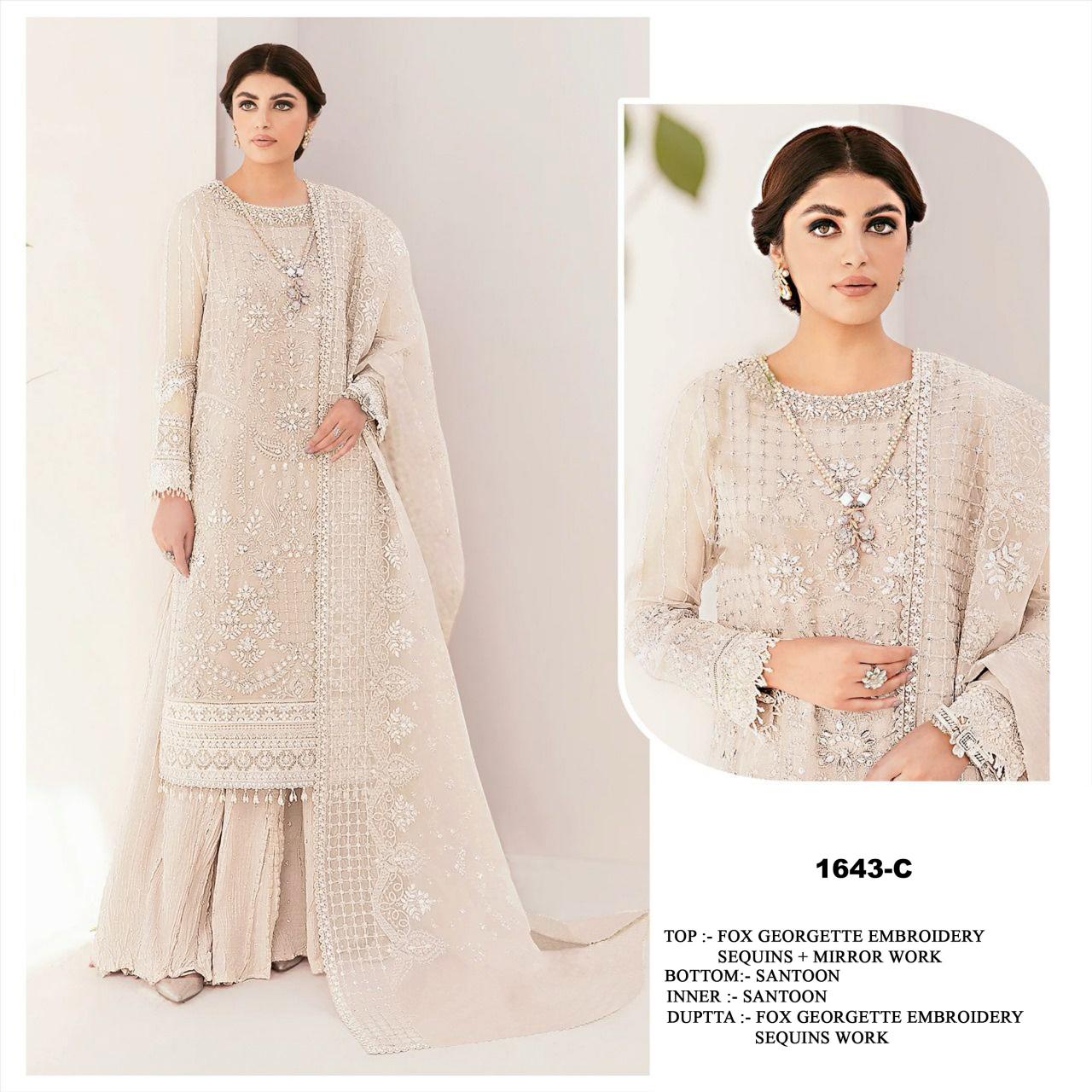 Ct 1643 A To D Embroidered Pakistani Salwar Kameez wholesale catalog