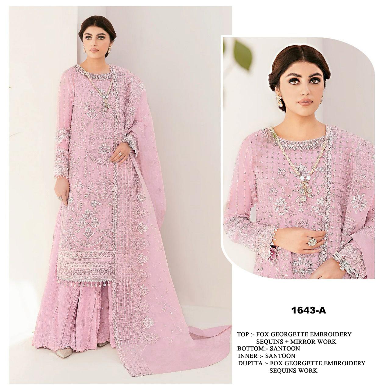 Ct 1643 A To D Embroidered Pakistani Salwar Kameez wholesale catalog