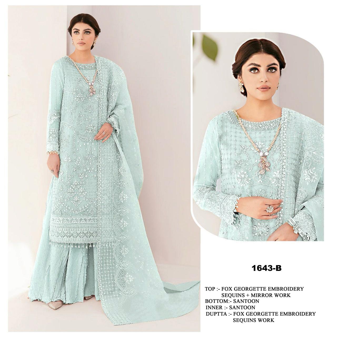 Ct 1643 A To D Embroidered Pakistani Salwar Kameez wholesale catalog