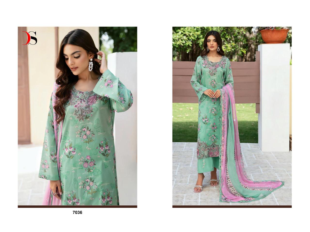 Deepsy Ramsha Rangrez Luxury Lawn 24 Vol 3 Chiffon Dupatta Suit wholesale catalog