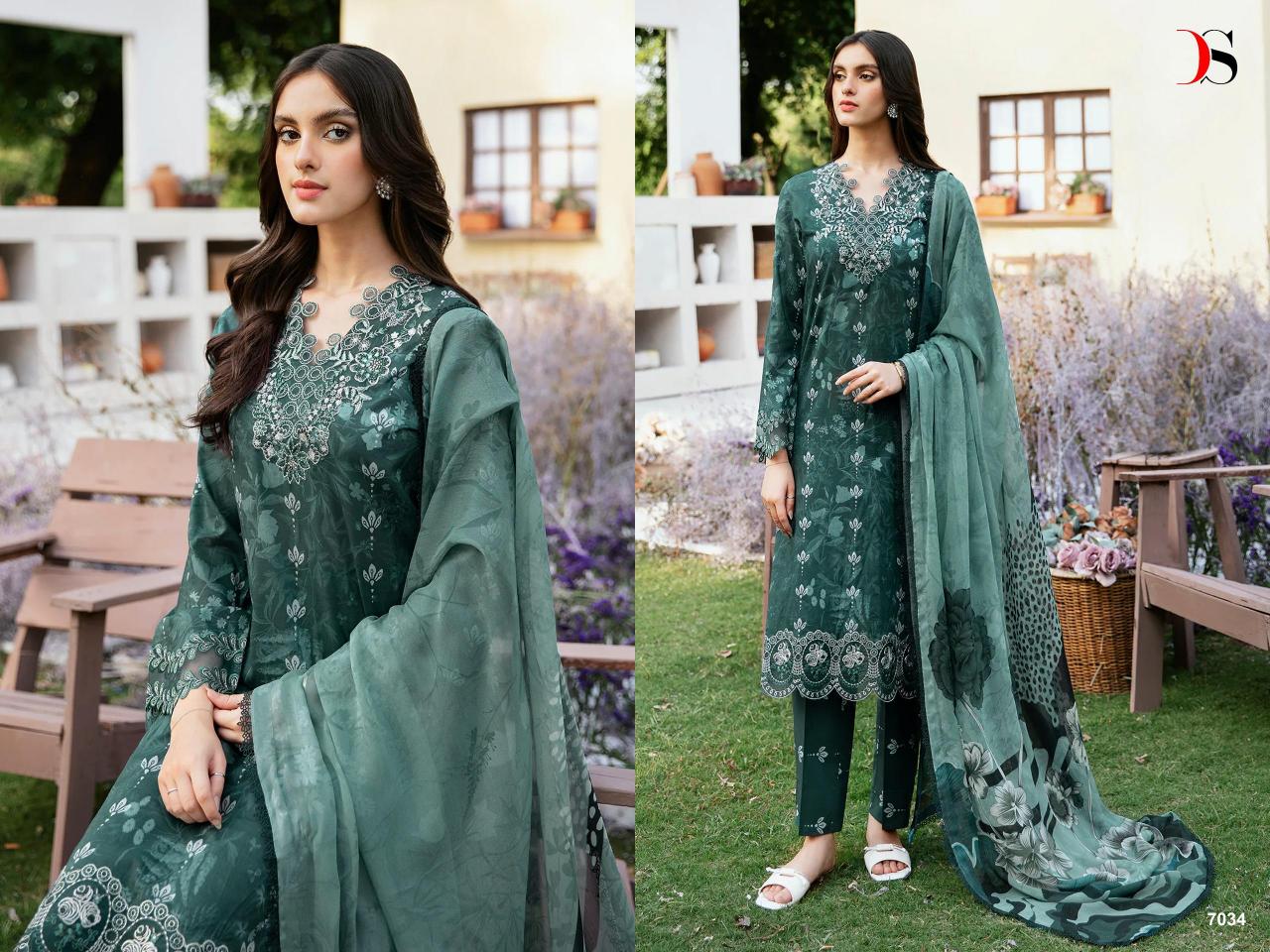 Deepsy Ramsha Rangrez Luxury Lawn 24 Vol 3 Chiffon Dupatta Suit wholesale catalog