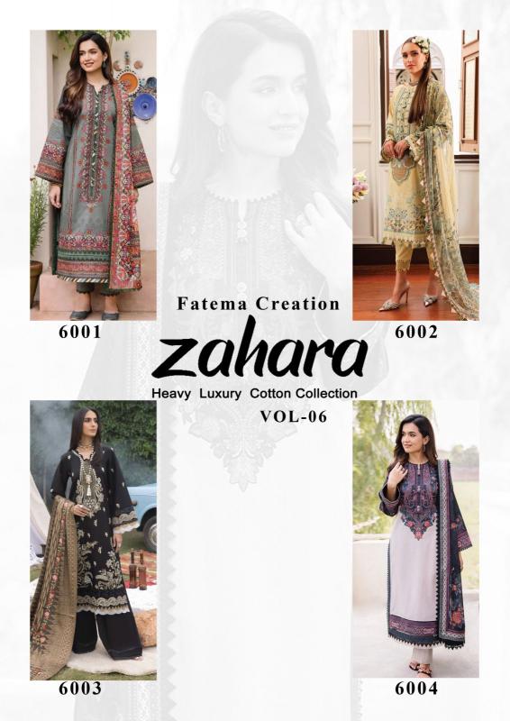 Fatema Zahara Vol 6 cotton dress materials wholesale catalog
