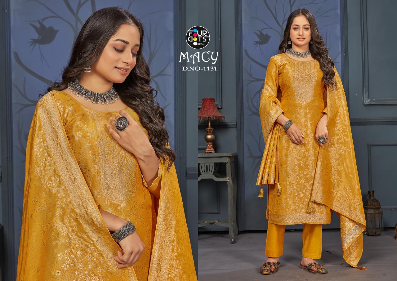 Four Dots Macy Silk Designer Dress Material Wholesale catalog