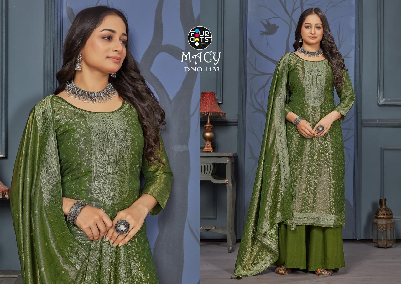 Four Dots Macy Silk Designer Dress Material Wholesale catalog